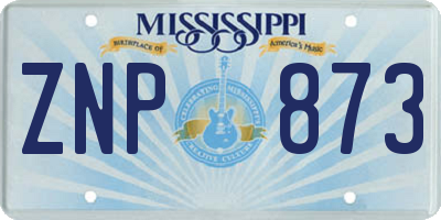 MS license plate ZNP873