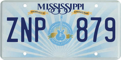 MS license plate ZNP879