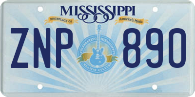 MS license plate ZNP890