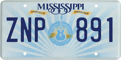 MS license plate ZNP891