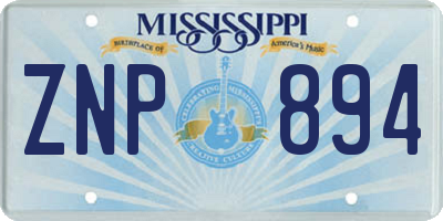 MS license plate ZNP894