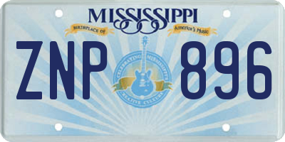MS license plate ZNP896