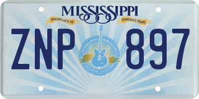 MS license plate ZNP897