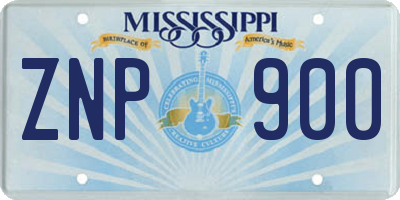 MS license plate ZNP900