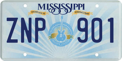 MS license plate ZNP901