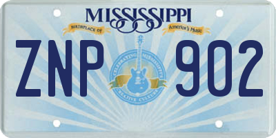 MS license plate ZNP902