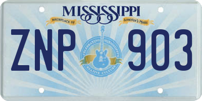 MS license plate ZNP903
