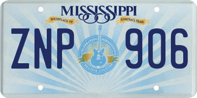 MS license plate ZNP906