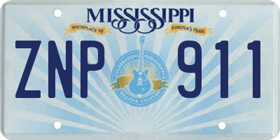 MS license plate ZNP911