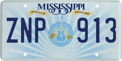 MS license plate ZNP913
