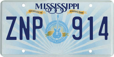 MS license plate ZNP914