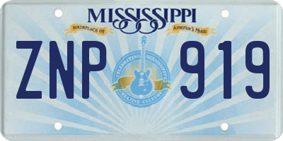 MS license plate ZNP919