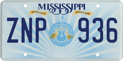 MS license plate ZNP936