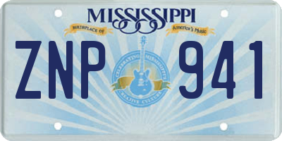 MS license plate ZNP941