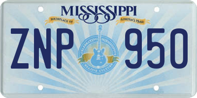 MS license plate ZNP950