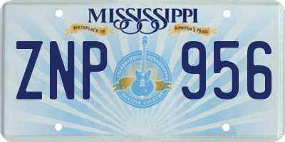 MS license plate ZNP956