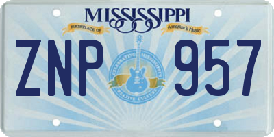 MS license plate ZNP957