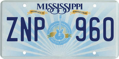 MS license plate ZNP960