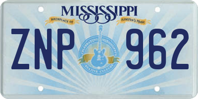 MS license plate ZNP962