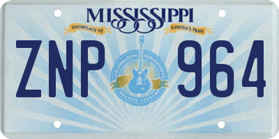 MS license plate ZNP964