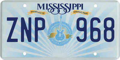 MS license plate ZNP968