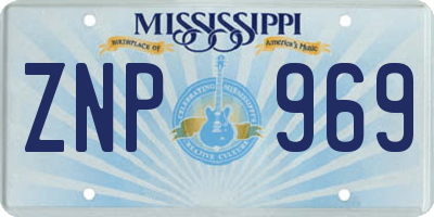 MS license plate ZNP969