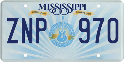 MS license plate ZNP970