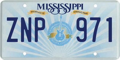 MS license plate ZNP971
