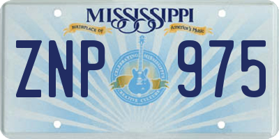MS license plate ZNP975