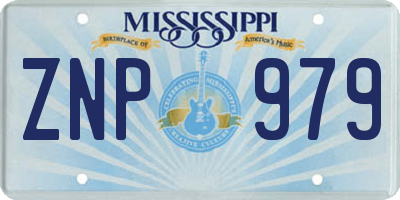MS license plate ZNP979