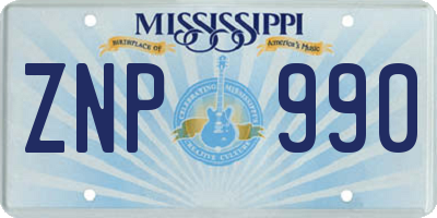 MS license plate ZNP990