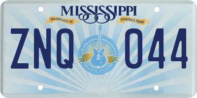 MS license plate ZNQ044
