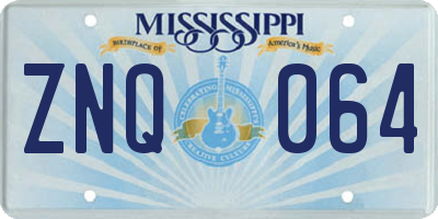 MS license plate ZNQ064