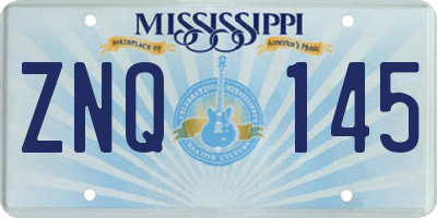 MS license plate ZNQ145