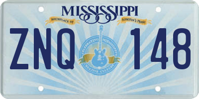 MS license plate ZNQ148