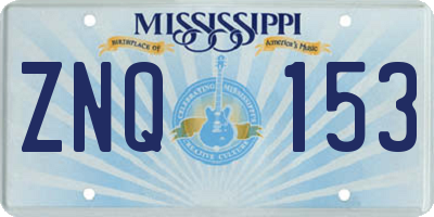 MS license plate ZNQ153