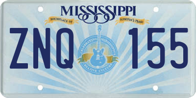 MS license plate ZNQ155