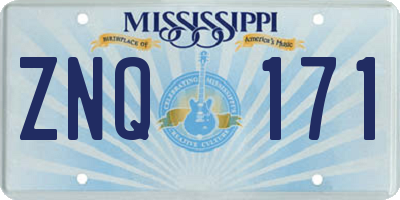 MS license plate ZNQ171