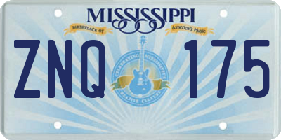MS license plate ZNQ175