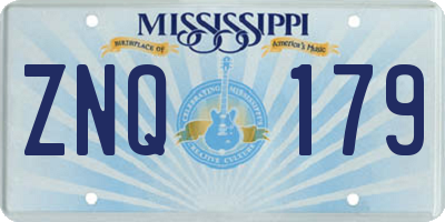 MS license plate ZNQ179