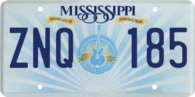 MS license plate ZNQ185