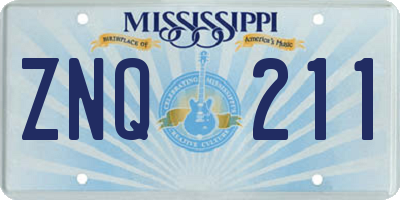 MS license plate ZNQ211