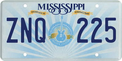 MS license plate ZNQ225