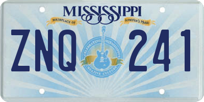 MS license plate ZNQ241