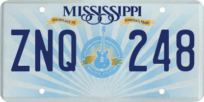 MS license plate ZNQ248