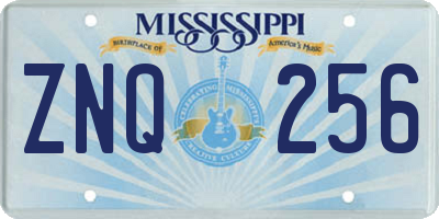 MS license plate ZNQ256