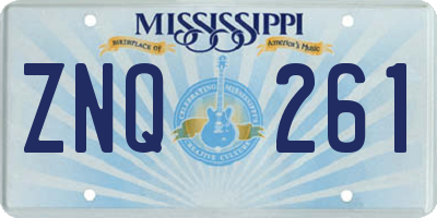 MS license plate ZNQ261