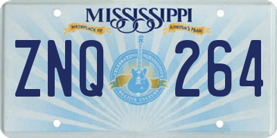 MS license plate ZNQ264