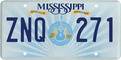 MS license plate ZNQ271