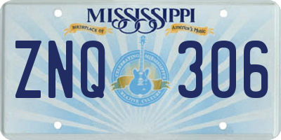 MS license plate ZNQ306